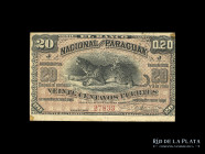 Paraguay. 20 Centavos Fuertes 1886. Pick S123