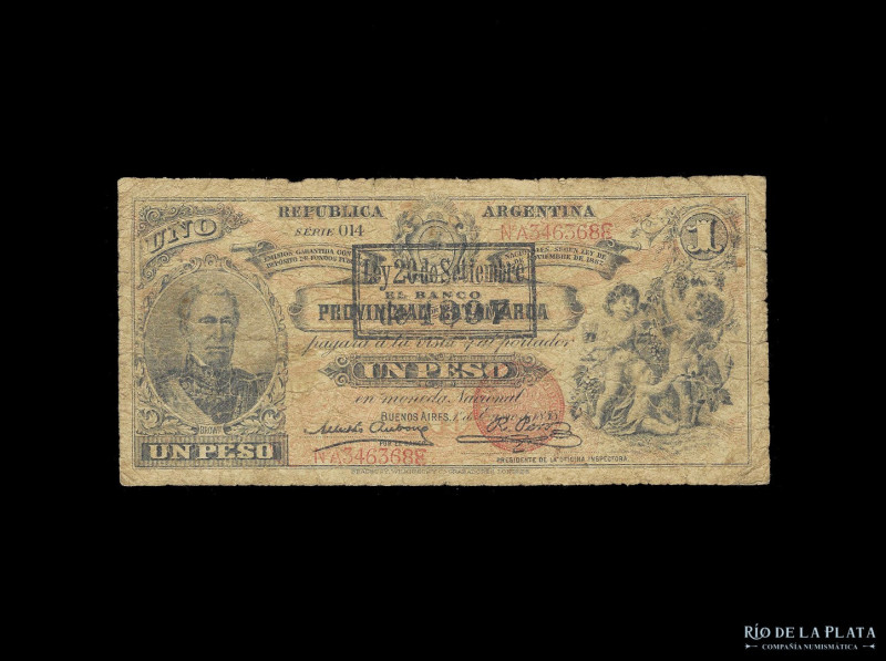 Argentina. Bancos Garantidos. Banco Provincial de Catamarca. 1 Peso 1888 serie A...