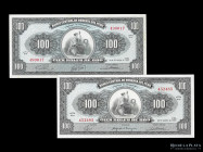 Peru. 2 x 100 Soles 1962. Pick 90a