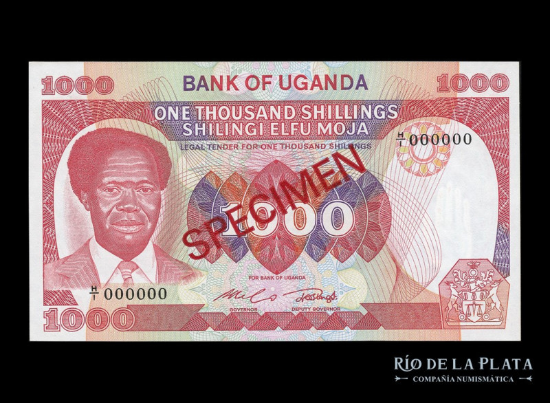 Uganda. Specimen 1000 Shillings 1983. Pick 23s (UNC)

Estimate: USD 25 - 50