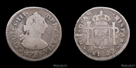 Santiago. Carlos III. 1/2 Real 1788 DA. KM28