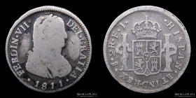 Santiago. Fernando VII. 2 Reales 1811 FJ. KM74