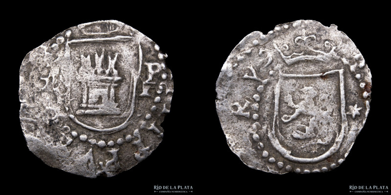 Lima. Felipe II (1556-1598) 1/4 Real ND (1570-1577). Lima mint. *-P (Diego de la...