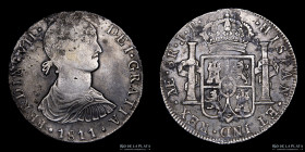 Lima. Fernando VII. 8 Reales 1811 JP Busto Indigena. KM106.2