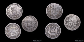 Mexico. Lote x3. 1/2 Real (1737-1754) Columnarias