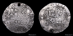 Potosi. Felipe II. 8 Reales 1595-1600 B. Macuquina. CJ 1.14.1
