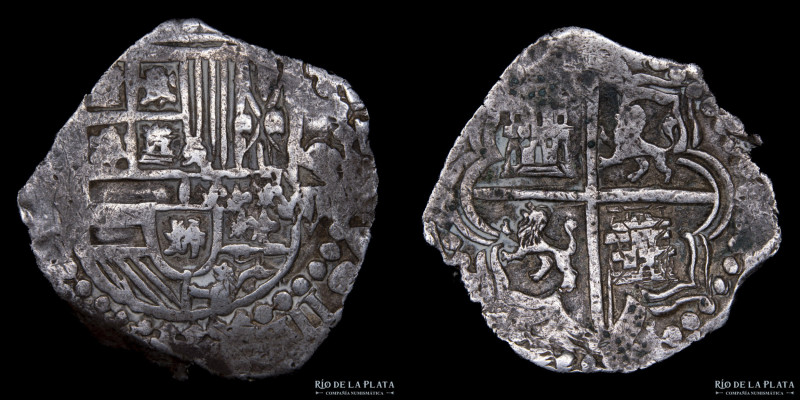 Potosi. Felipe II (1556-1598) 8 Reales 1595-1600 B (Juan y Hernando de Ballester...
