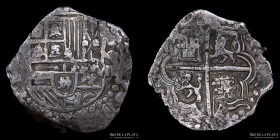 Potosi. Felipe II. 8 Reales 1595-1600 B. Macuquina. CJ 1.14.3