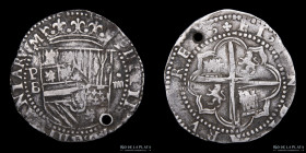 Potosi. Felipe II. 4 Reales 1580-82 B. Macuquina. CJ 2.7.1