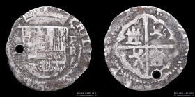 Potosi. Felipe II. 1 Real ND 1574-1576 R. Macuquina. CJ 4.1.3