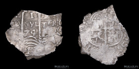 Potosi. Carlos II. 1 Real 1674 E. Macuquina. CJ 31.8.1