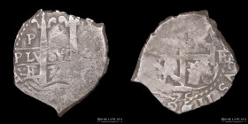 Potosi. Carlos II. 1 Real 1675 E. Macuquina. CJ 31.9.2