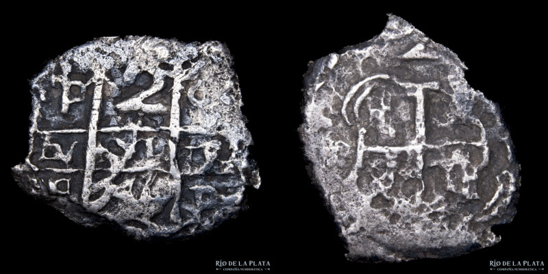 Potosi. Felipe V (1728-1747). 2 Reales 1744 q (Luis de Quintanilla) Macuquina. P...
