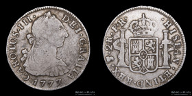 Potosi. Carlos III. 2 Reales 1777 PR. CJ 65.6.1