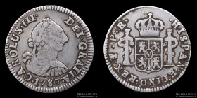 Potosi. Carlos III. 1/2 Real 1780 PR. CJ 67.8