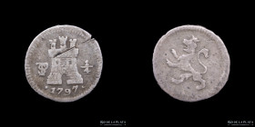 Potosi. Carlos IV. 1/4 Real 1797. CJ 81.4.2