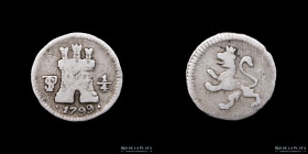 Potosi. Carlos IV. 1/4 Real 1799. CJ 81.6.3