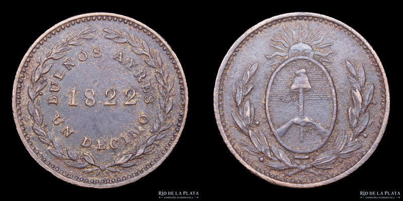 Argentina. Buenos Aires. 1 Décimo 1822. Soho Mint, England by Matthew Robinson B...