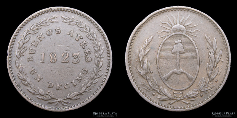 Argentina. Buenos Aires. 1 Décimo 1823. Soho mint, England by Matthew Robinson B...
