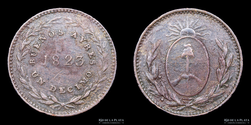 Argentina. Buenos Aires. 1 Décimo 1823. Soho Mint, England by Matthew Robinson B...