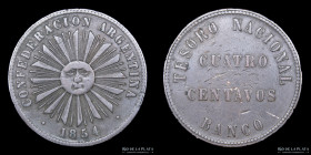 Argentina. Confederacion. 4 Centavos 1854. CJ 1.4.1