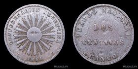 Argentina. Confederacion. 2 Centavos 1854. CJ 2.6