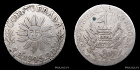 Argentina. Cordoba. 2 Reales 1845. CJ 51.1.1