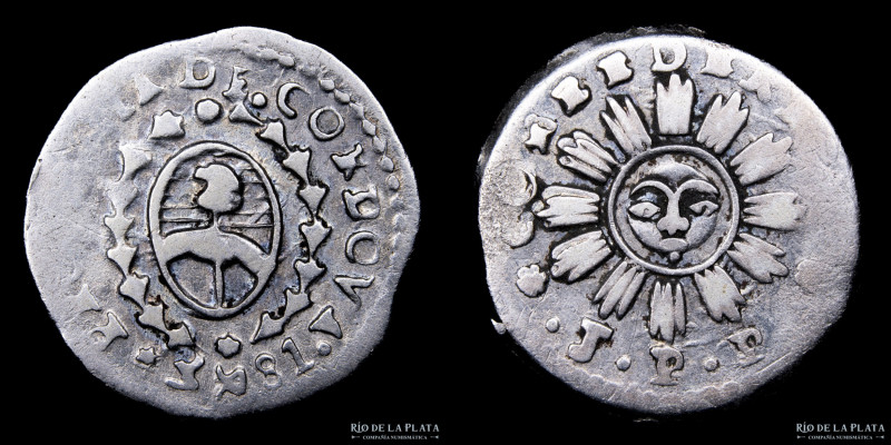 Argentina. Córdoba. 1 Real 1843 JPP (José Policarpo Patiño). 1843 invertido mira...