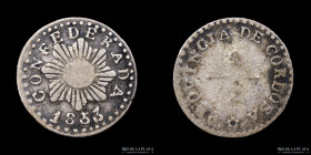 Argentina. Cordoba. 1/2 Real 1853. CJ 67.1.1