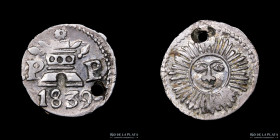 Argentina. Cordoba. 1/4 Real 1839 PP. CJ 11.2.2