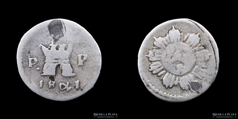 Argentina. Cordoba. 1/4 Real 1841. Plata; 13mm; 0.86g. CJ 29.1.1 (A1-R1) Reparad...