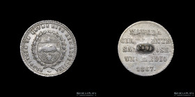Argentina. Entre Rios. 1/2 Real 1867. CJ 2
