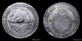 Argentina. La Rioja. 8 Reales 1839 R. CJ 56.1