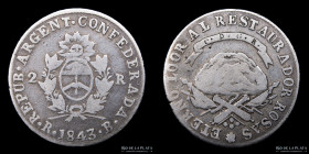 Argentina. La Rioja. 2 Reales 1843 B. CJ 65