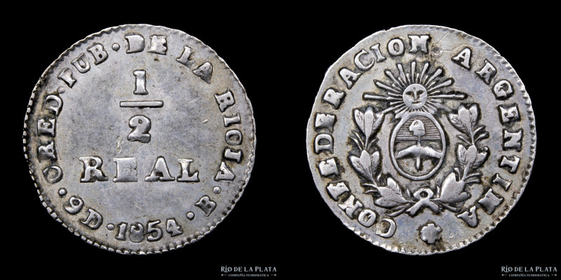 Argentina. La Rioja. 1/2 Real 1854 B (José Barros). Grupo IV: "Confederación Arg...
