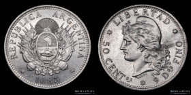 Argentina. 50 Centavos 1883. Medio Patacon. CJ 17