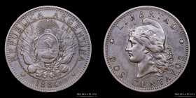Argentina. 2 Centavos 1884. CJ 26