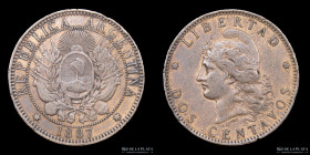 Argentina. 2 Centavos 1887. CJ 28