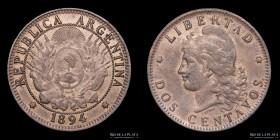 Argentina. 2 Centavos 1894. CJ 35