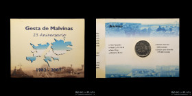 Argentina. Blister Gesta de Malvinas. 2 Pesos 2007. CJ BL43