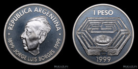 Argentina. 1 Peso 1999 Borges. CJ 6.6