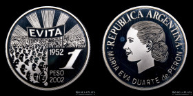Argentina. 1 Peso 2002. Evita. CJ 6.8