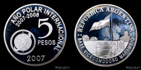 Argentina. 5 Pesos 2007. Año Polar Internacional. CJ 8.15