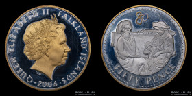 Malvinas (Falkland) 50 Pence 2006. KM149