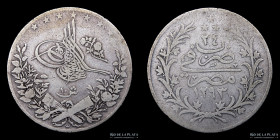 Egipto (Otomanos). Abdul Hamid II. 10 Qirsh 1876. KM295