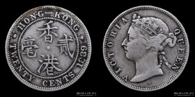 Hong Kong. Victoria. 20 Cents 1889. KM Y7