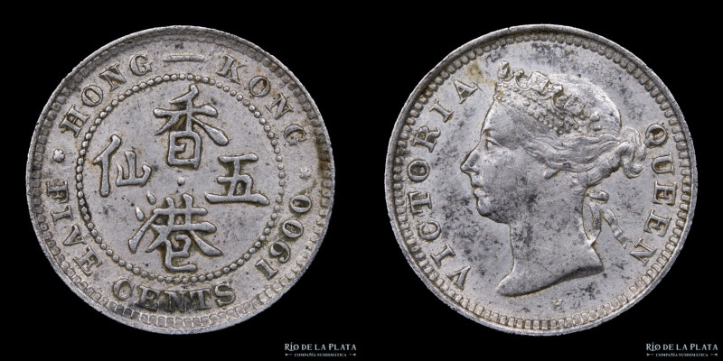 Hong Kong. Victoria (1842-1901). 5 Cents 1900. Plata 800; 15.53mm; 1.36g. KM Y5 ...