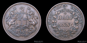 India Britanica. East India Company. 1/2 Anna 1845. KM447.1