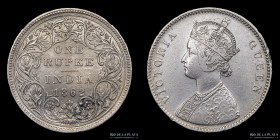 India Britanica. Victoria. 1 Rupee 1862. KM473.1