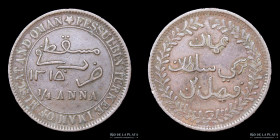 Muscat & Oman. 1/4 Anna 1898. KM3.1